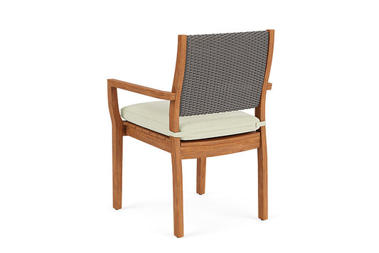 Lloyd Flanders - Teak Loom Back Teak Dining Armchair In Pewter Finish With Bamboo Bay Meadow Fabric - 2862010792060 view 2