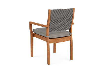 Lloyd Flanders - Teak Loom Back Teak Dining Armchair In Pewter Finish With Boten Dark Urban Fabric - 2862010792059 view 2