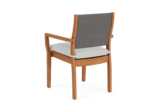 Lloyd Flanders - Teak Loom Back Teak Dining Armchair In Pewter Finish With Bright Side Fog Fabric - 2862010792012 view 2