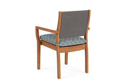 Lloyd Flanders - Teak Loom Back Teak Dining Armchair In Pewter Finish With Luna Mist Fabric - 2862010792070 view 2