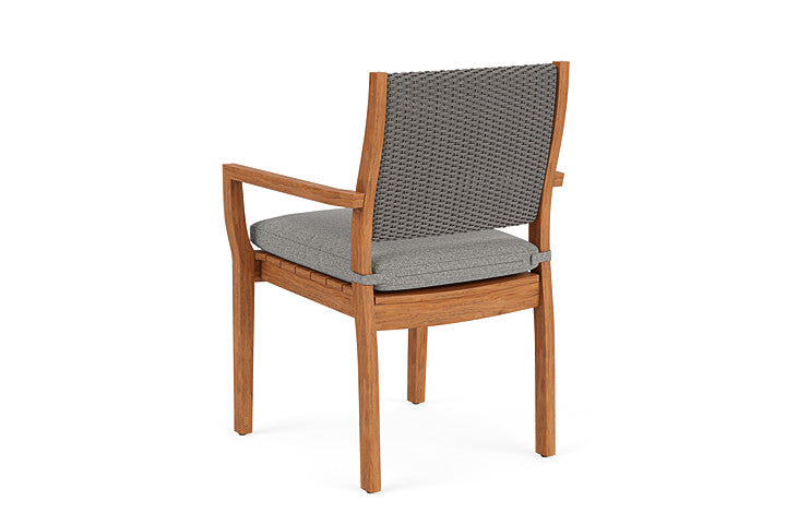 Lloyd Flanders - Teak Loom Back Teak Dining Armchair In Pewter Finish With Rumba Nickel Fabric - 2862010792011 view 2