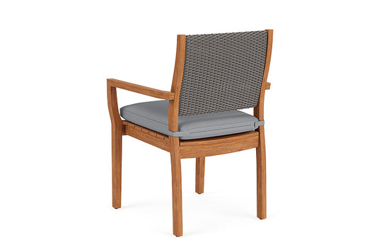 Lloyd Flanders - Teak Loom Back Teak Dining Armchair In Pewter Finish With Sandberg Pewter Fabric - 2862010792029 view 2