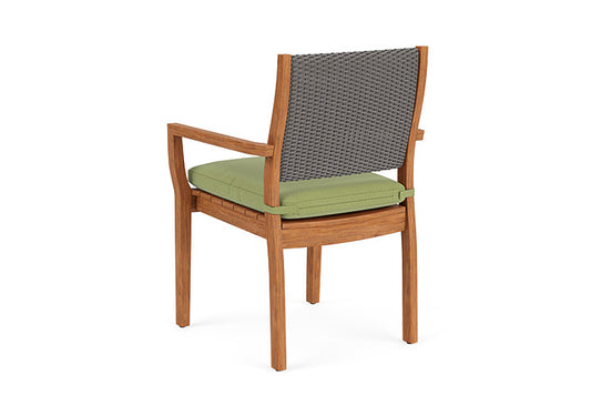Lloyd Flanders - Teak Loom Back Teak Dining Armchair In Pewter Finish With Unearth Spring Fabric - 2862010792067 view 2