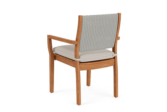 Lloyd Flanders - Teak Loom Back Teak Dining Armchair In Platinum Finish With Azulu Twine Fabric - 2862010142034 view 2