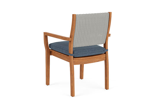 Lloyd Flanders - Teak Loom Back Teak Dining Armchair In Platinum Finish With Deluna Aegean Fabric - 2862010142030 view 2