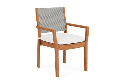 Lloyd Flanders - Teak Loom Back Teak Dining Armchair In Platinum Finish With Friendly Natural Fabric - 2862010142042 view 1