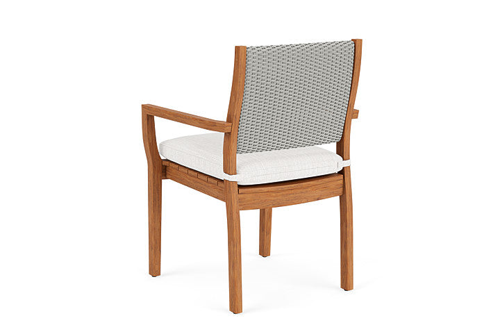 Lloyd Flanders - Teak Loom Back Teak Dining Armchair In Platinum Finish With Friendly Natural Fabric - 2862010142042 view 2