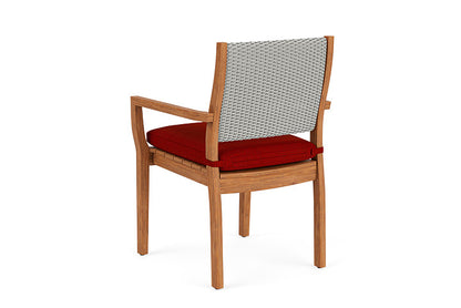 Lloyd Flanders - Teak Loom Back Teak Dining Armchair In Platinum Finish With Partyline Lollipop Fabric - 2862010142054 view 2