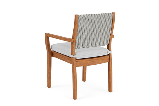Lloyd Flanders - Teak Loom Back Teak Dining Armchair In Platinum Finish With Reflections Ice Fabric - 2862010142052 view 2