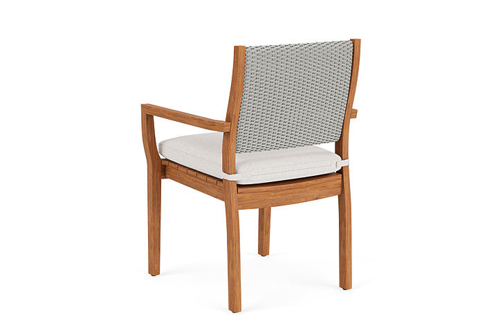 Lloyd Flanders - Teak Loom Back Teak Dining Armchair In Platinum Finish With Reflections Snow Fabric - 2862010142014 view 2