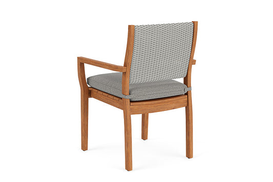 Lloyd Flanders - Teak Loom Back Teak Dining Armchair In Platinum Finish With Rumba Nickel Fabric - 2862010142011 view 2