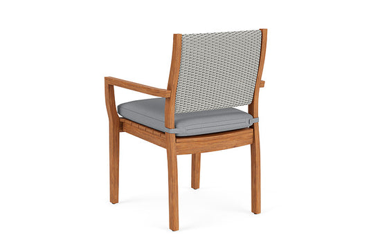 Lloyd Flanders - Teak Loom Back Teak Dining Armchair In Platinum Finish With Sandberg Pewter Fabric - 2862010142029 view 2