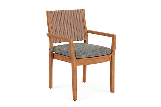 Lloyd Flanders - Teak Loom Back Teak Dining Armchair In Rosewood Finish With Black Sand Fabric - 2862010162040 view 1
