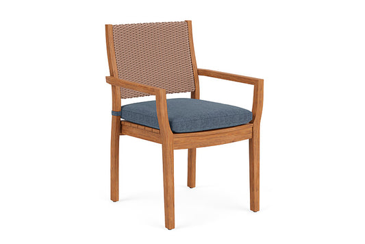 Lloyd Flanders - Teak Loom Back Teak Dining Armchair In Rosewood Finish With Deluna Aegean Fabric - 2862010162030 view 1