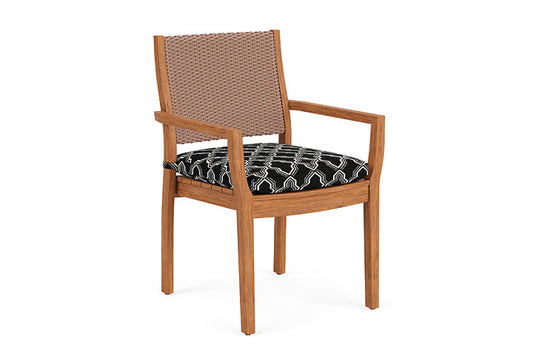 Lloyd Flanders - Teak Loom Back Teak Dining Armchair In Rosewood Finish With Luna Onyx Fabric - 2862010162071 view 1