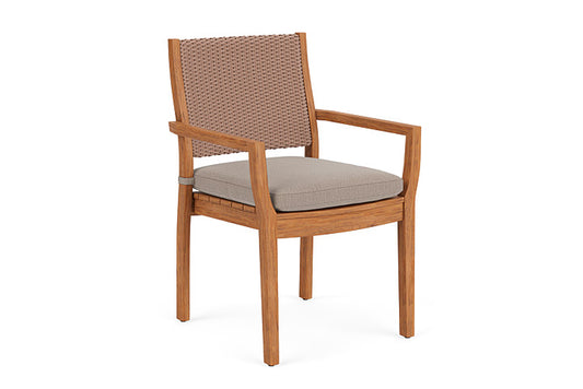 Lloyd Flanders - Teak Loom Back Teak Dining Armchair In Rosewood Finish With Remy Pebble Fabric - 2862010162002 view 1
