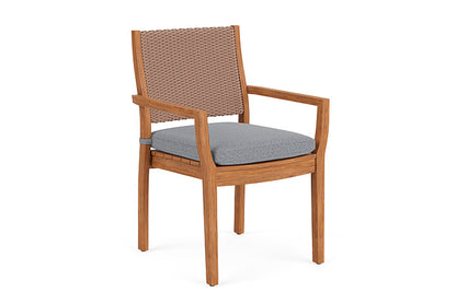 Lloyd Flanders - Teak Loom Back Teak Dining Armchair In Rosewood Finish With Rumba Stonewashed Fabric - 2862010162006 view 1