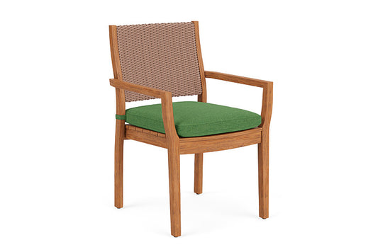 Lloyd Flanders - Teak Loom Back Teak Dining Armchair In Rosewood Finish With Seadog Botanical Fabric - 2862010162066 view 1