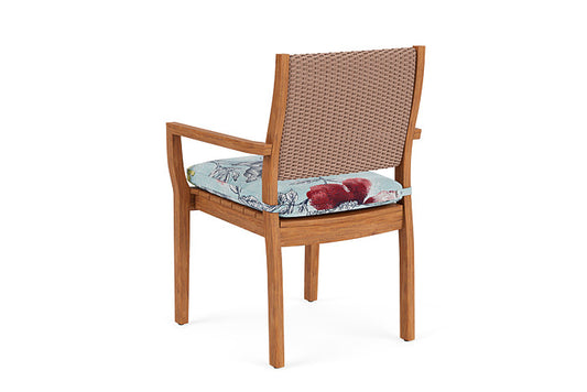 Lloyd Flanders - Teak Loom Back Teak Dining Armchair In Rosewood Finish With Serena Floral Meadow Fabric - 2862010162079 view 2