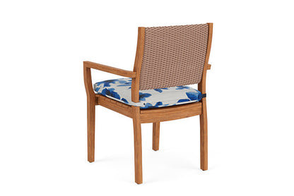 Lloyd Flanders - Teak Loom Back Teak Dining Armchair In Rosewood Finish With Watercolor Blossom Capri Fabric - 286201016672 view 2