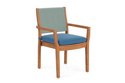 Lloyd Flanders - Teak Loom Back Teak Dining Armchair In Sea Glass Finish With Bamboo Bay Sky Fabric - 2862010282007 view 1