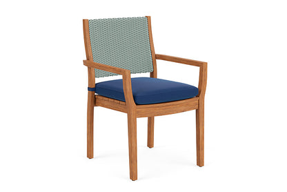 Lloyd Flanders - Teak Loom Back Teak Dining Armchair In Sea Glass Finish With Flagship Lapis Fabric - 2862010281813 view 1