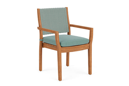 Lloyd Flanders - Teak Loom Back Teak Dining Armchair In Sea Glass Finish With Loveboat Mint Fabric - 2862010282010 view 1
