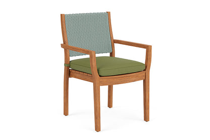 Lloyd Flanders - Teak Loom Back Teak Dining Armchair In Sea Glass Finish With Reflections Grass Fabric - 2862010282051 view 1