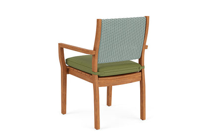 Lloyd Flanders - Teak Loom Back Teak Dining Armchair In Sea Glass Finish With Reflections Grass Fabric - 2862010282051 view 2