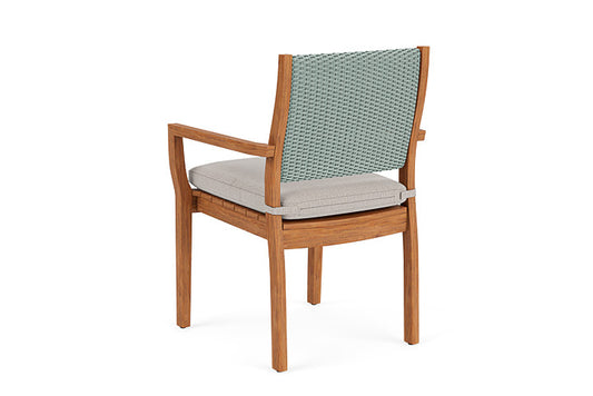 Lloyd Flanders - Teak Loom Back Teak Dining Armchair In Sea Glass Finish With Remy Cloud Fabric - 2862010282001 view 2