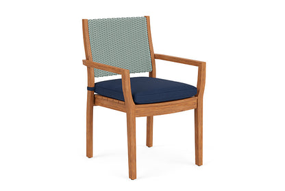 Lloyd Flanders - Teak Loom Back Teak Dining Armchair In Sea Glass Finish With Sandberg Navy Fabric - 2862010282025 view 1