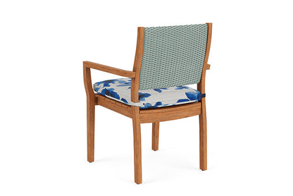 Lloyd Flanders - Teak Loom Back Teak Dining Armchair In Sea Glass Finish With Watercolor Blossom Capri Fabric - 286201028672 view 2