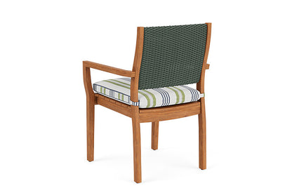 Lloyd Flanders - Teak Loom Back Teak Dining Armchair In Spruce Finish With Berkely Hall Green Fabric - 2862010302062 view 2