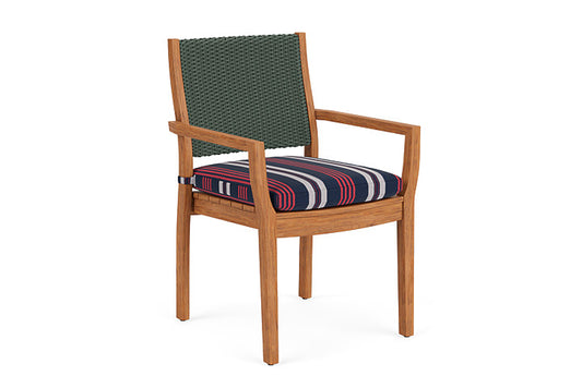 Lloyd Flanders - Teak Loom Back Teak Dining Armchair In Spruce Finish With Berkely Hall Navy Fabric - 2862010302063 view 1