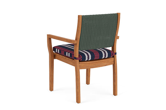 Lloyd Flanders - Teak Loom Back Teak Dining Armchair In Spruce Finish With Berkely Hall Navy Fabric - 2862010302063 view 2