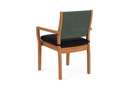 Lloyd Flanders - Teak Loom Back Teak Dining Armchair In Spruce Finish With Canvas Black Fabric - 286201030157 view 2