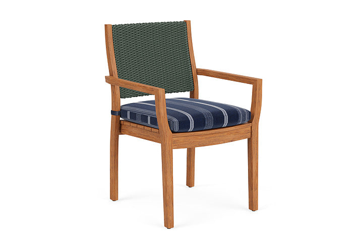 Lloyd Flanders - Teak Loom Back Teak Dining Armchair In Spruce Finish With Consider Indigo Fabric - 2862010301969 view 1