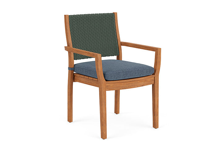Lloyd Flanders - Teak Loom Back Teak Dining Armchair In Spruce Finish With Deluna Aegean Fabric - 2862010302030 view 1