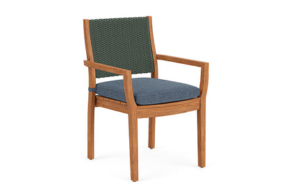 Lloyd Flanders - Teak Loom Back Teak Dining Armchair In Spruce Finish With Deluna Aegean Fabric - 2862010302030 view 1