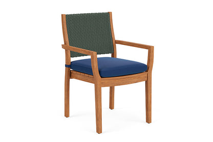 Lloyd Flanders - Teak Loom Back Teak Dining Armchair In Spruce Finish With Flagship Lapis Fabric - 2862010301813 view 1