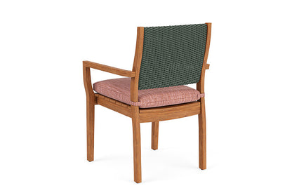 Lloyd Flanders - Teak Loom Back Teak Dining Armchair In Spruce Finish With Friendly Carnival Fabric - 2862010302043 view 2