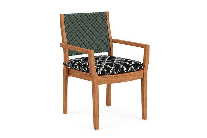 Lloyd Flanders - Teak Loom Back Teak Dining Armchair In Spruce Finish With Luna Onyx Fabric - 2862010302071 view 1