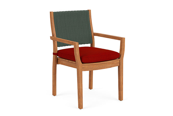 Lloyd Flanders - Teak Loom Back Teak Dining Armchair In Spruce Finish With Partyline Lollipop Fabric - 2862010302054 view 1