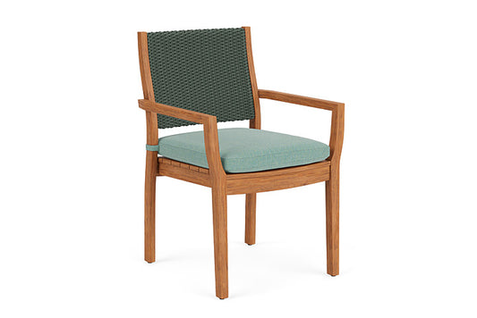 Lloyd Flanders - Teak Loom Back Teak Dining Armchair In Spruce Finish With Pavian Pool Fabric - 2862010302045 view 1