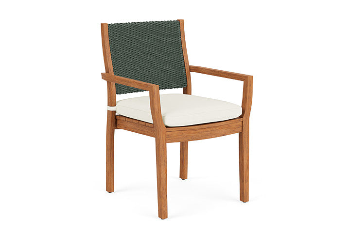 Lloyd Flanders - Teak Loom Back Teak Dining Armchair In Spruce Finish With Sailcloth Salt Fabric - 286201030890 view 1
