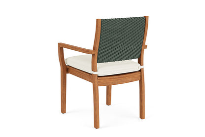 Lloyd Flanders - Teak Loom Back Teak Dining Armchair In Spruce Finish With Sailcloth Salt Fabric - 286201030890 view 2