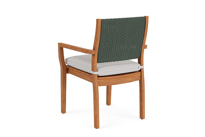 Lloyd Flanders - Teak Loom Back Teak Dining Armchair In Spruce Finish With Sailcloth Seagull Fabric - 286201030W61 view 2