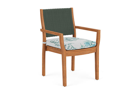 Lloyd Flanders - Teak Loom Back Teak Dining Armchair In Spruce Finish With Serena Floral Mist Fabric - 2862010302078 view 1