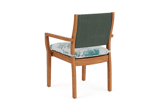 Lloyd Flanders - Teak Loom Back Teak Dining Armchair In Spruce Finish With Serena Floral Mist Fabric - 2862010302078 view 2