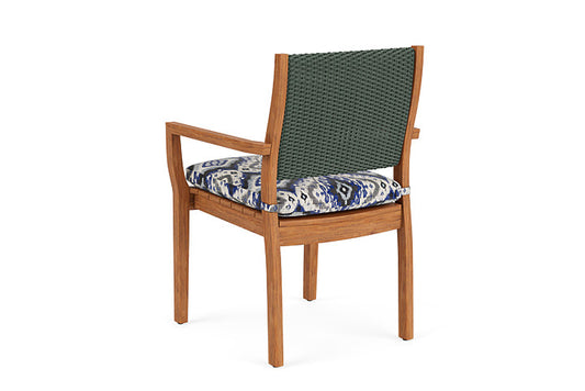 Lloyd Flanders - Teak Loom Back Teak Dining Armchair In Spruce Finish With Yoko Mediterranean Fabric - 286201030705 view 2